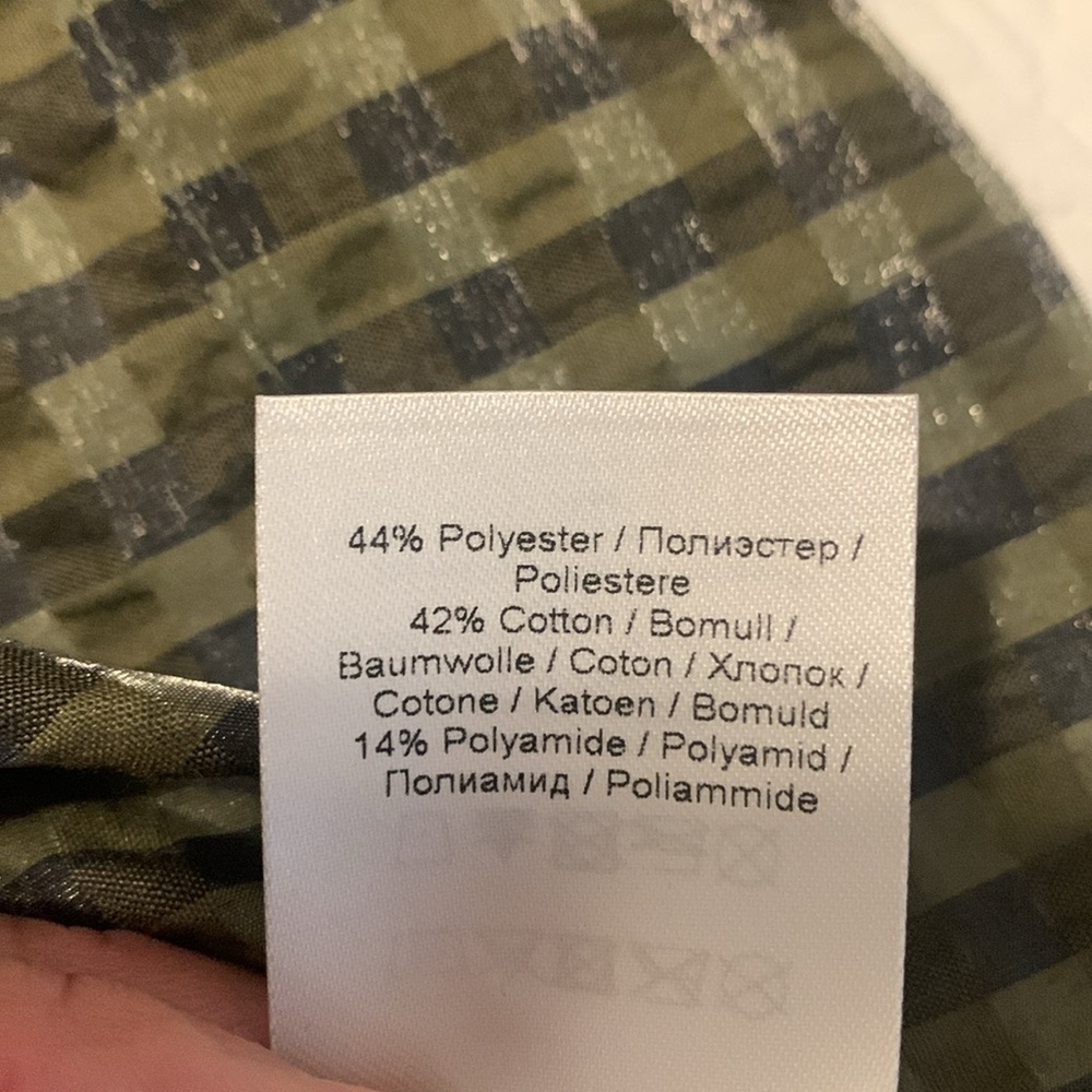 GANNI NWOT Checkered Black and Olive top - Picture 10 of 12